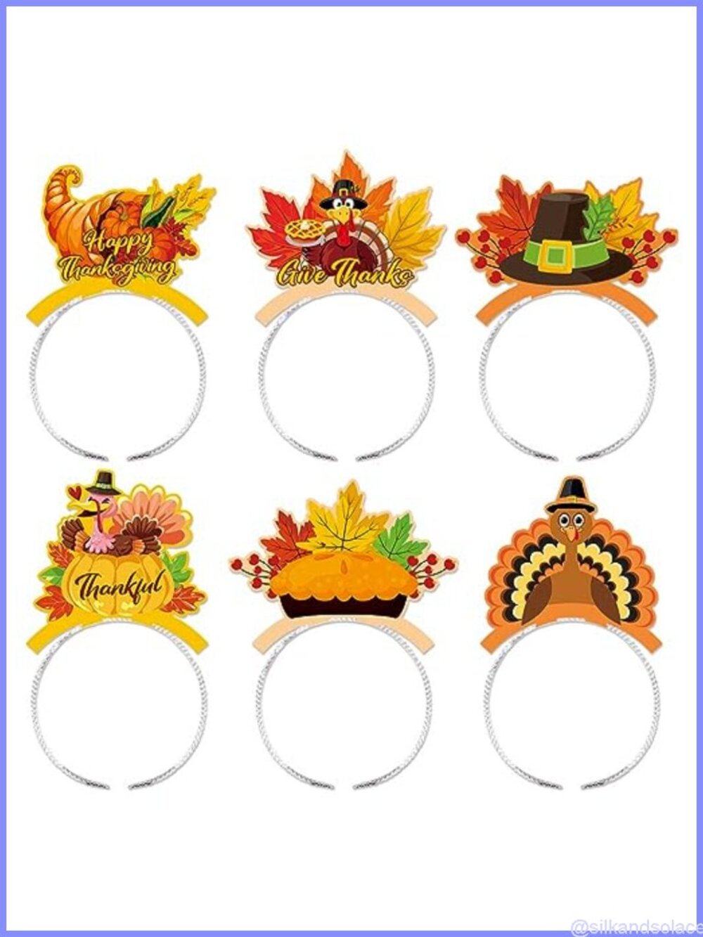 Thanksgiving Headbands Fall Maple Leaf Turkey Pumpkin Plastic Hair Accessories